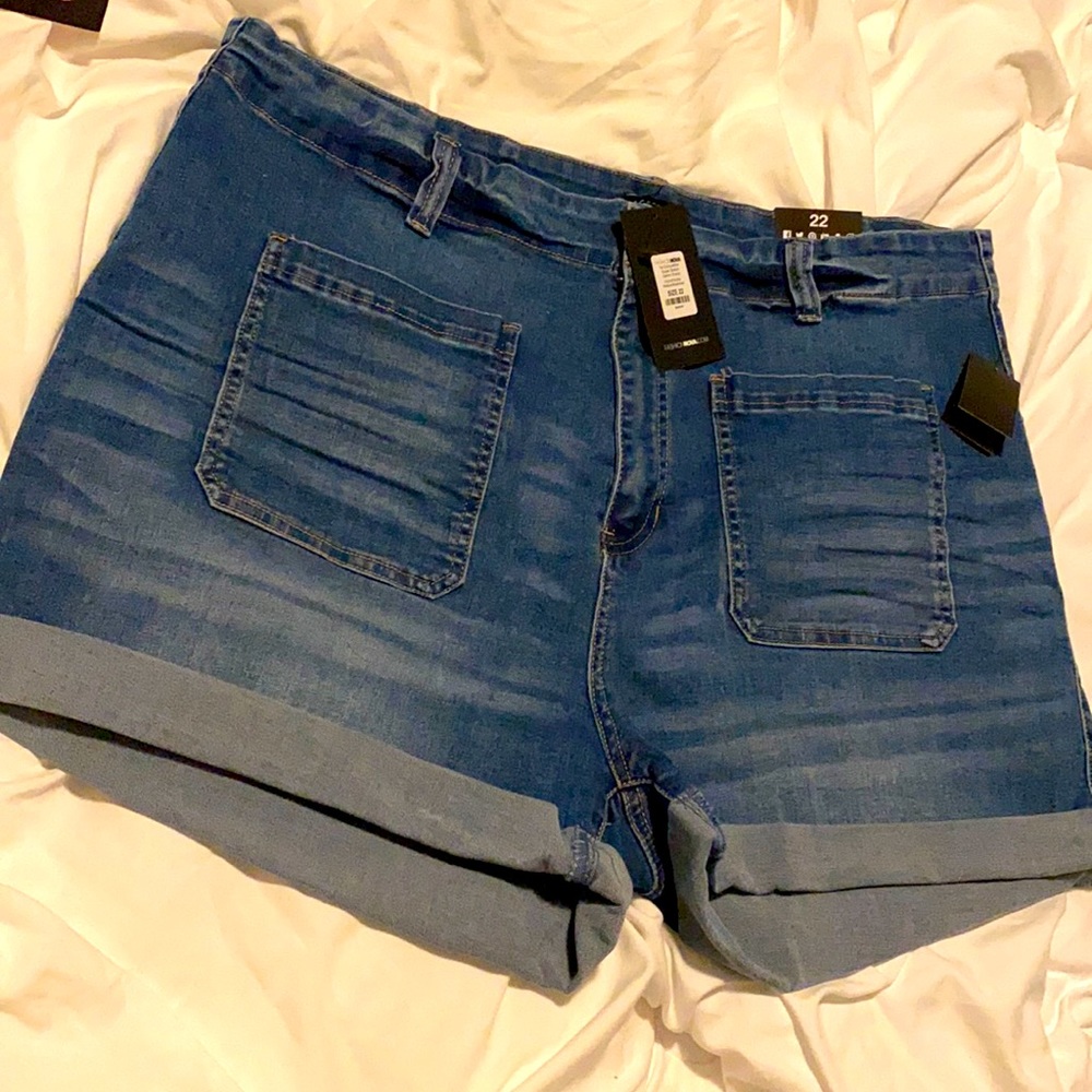 Plus size denim shorts